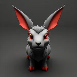 Adorable cartoon animal with big ears