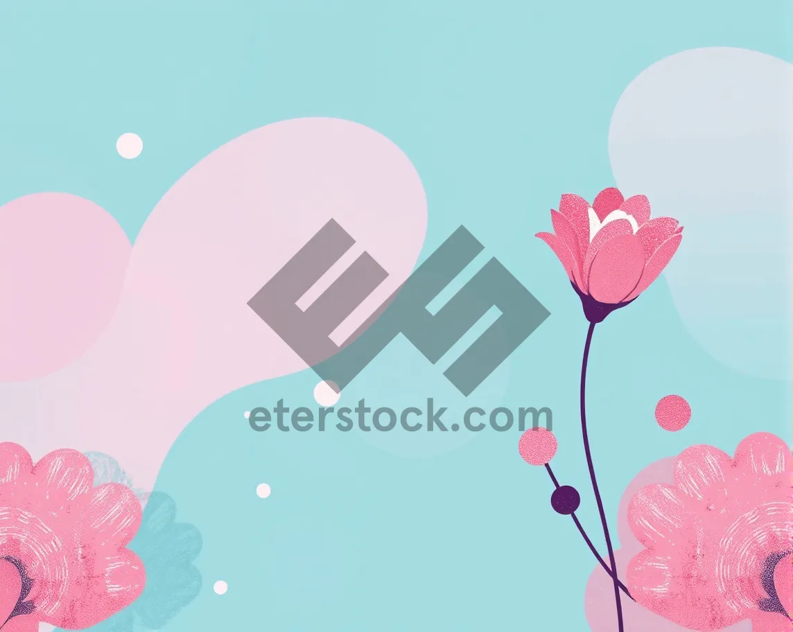 Picture of Floral Pink Heart Design Element Card.