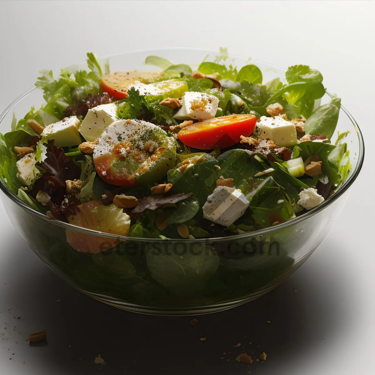 Picture of Fresh, Delicious Salad Bowl with Assorted Vegetables