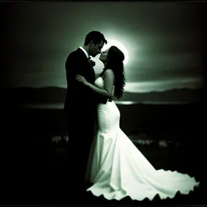 Bride and Groom Embrace Love