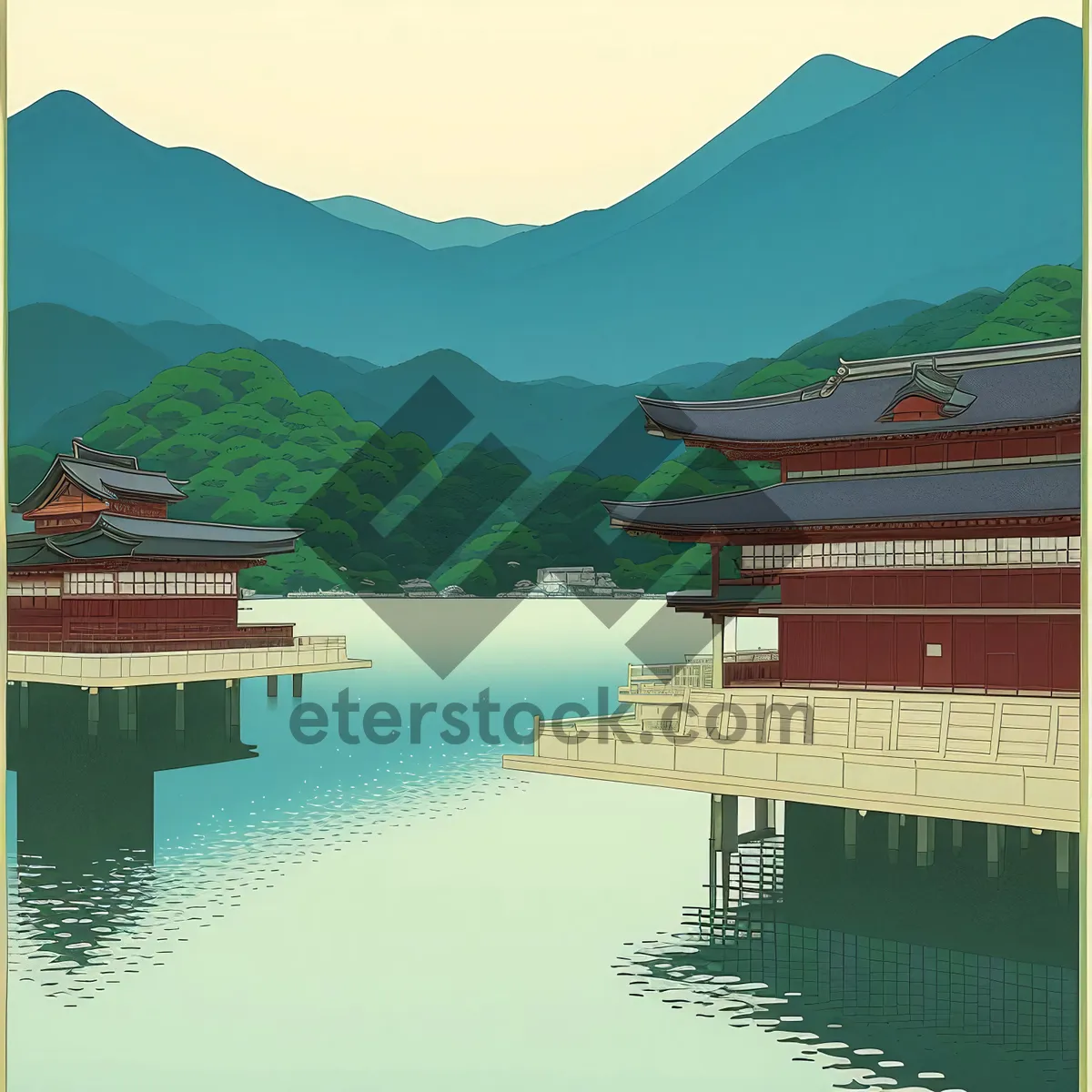 Picture of Serene Sunset Reflections on the Waterfront