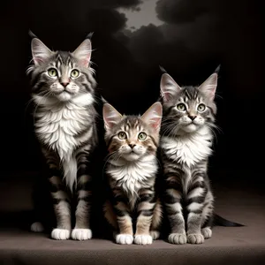 Curious Tabby Kitten with Fluffy Gray Fur