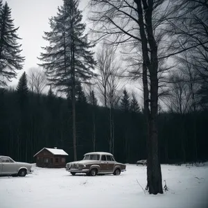Winter Wonderland: Serene Snowy Forest Landscape