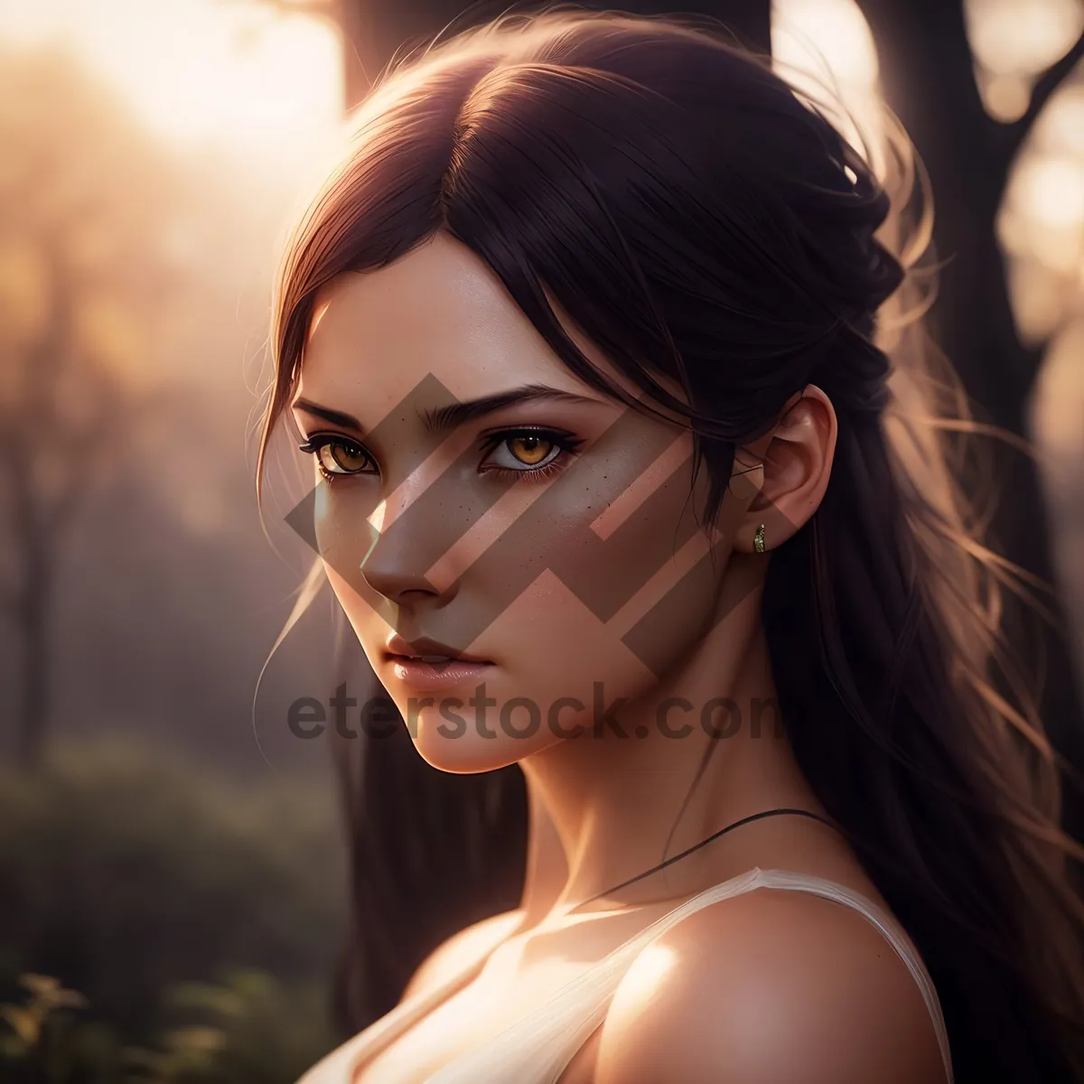Picture of Seductive Beauty: The Captivating Brunette Fashion Model