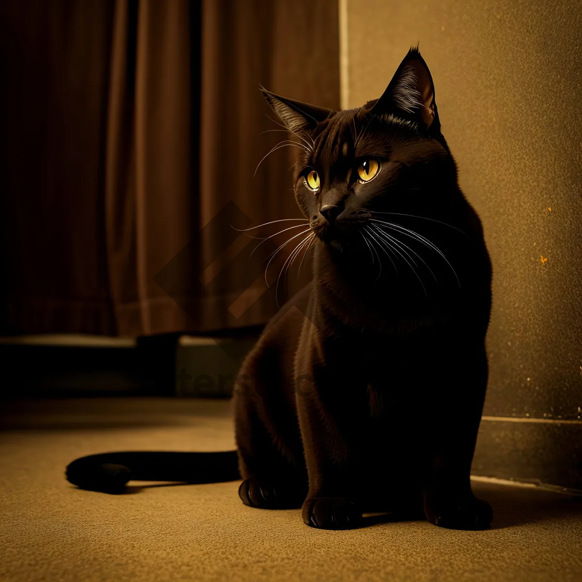 Picture of Furry Feline with Playful Whiskers