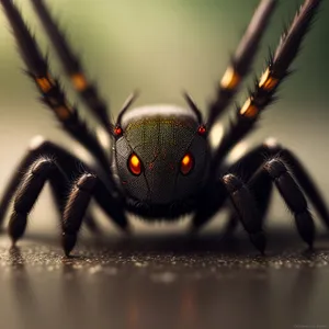 Black Widow Spider - Close-up Wildlife Arachnid