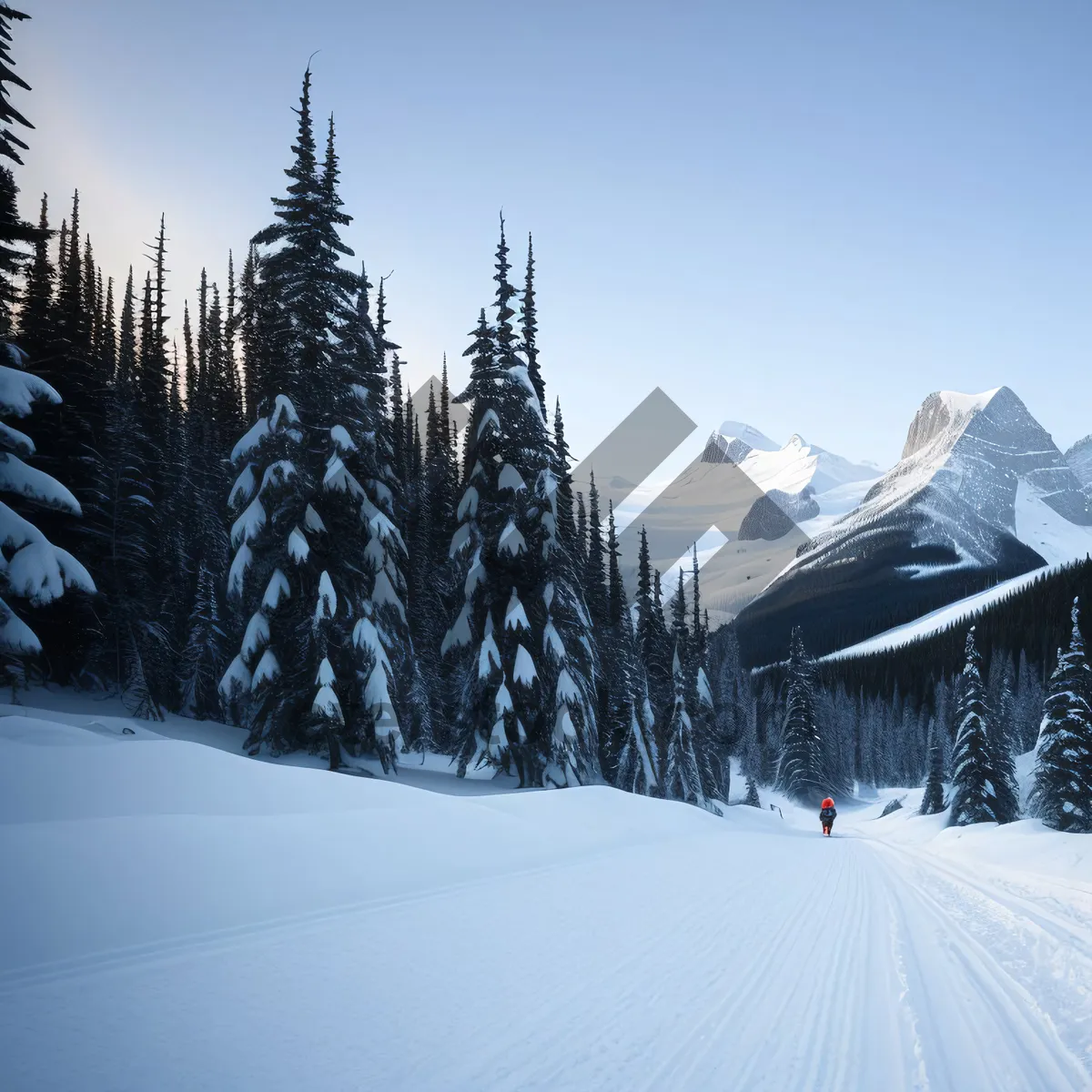 Picture of Winter Wonderland: Majestic Snowy Mountains and Ski Slopes