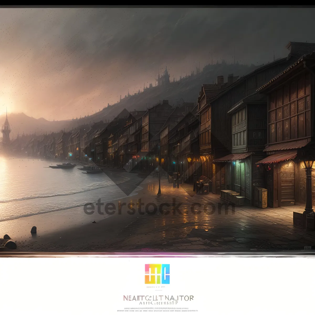 Picture of Twilight Reflections: Cityscape by the Water