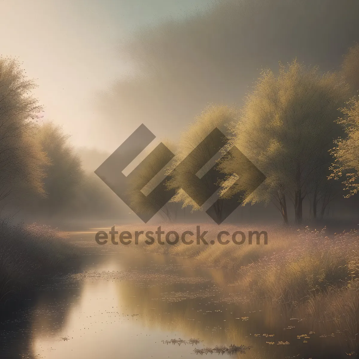 Picture of Majestic Sunset Over Serene Countryside