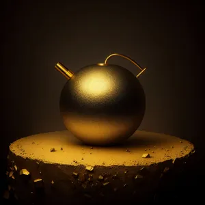 Golden Winter Celebration Ball in Glass Vessel