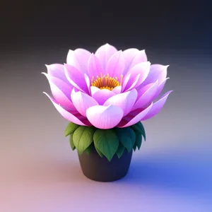 Pink Lotus Blossom in Full Bloom