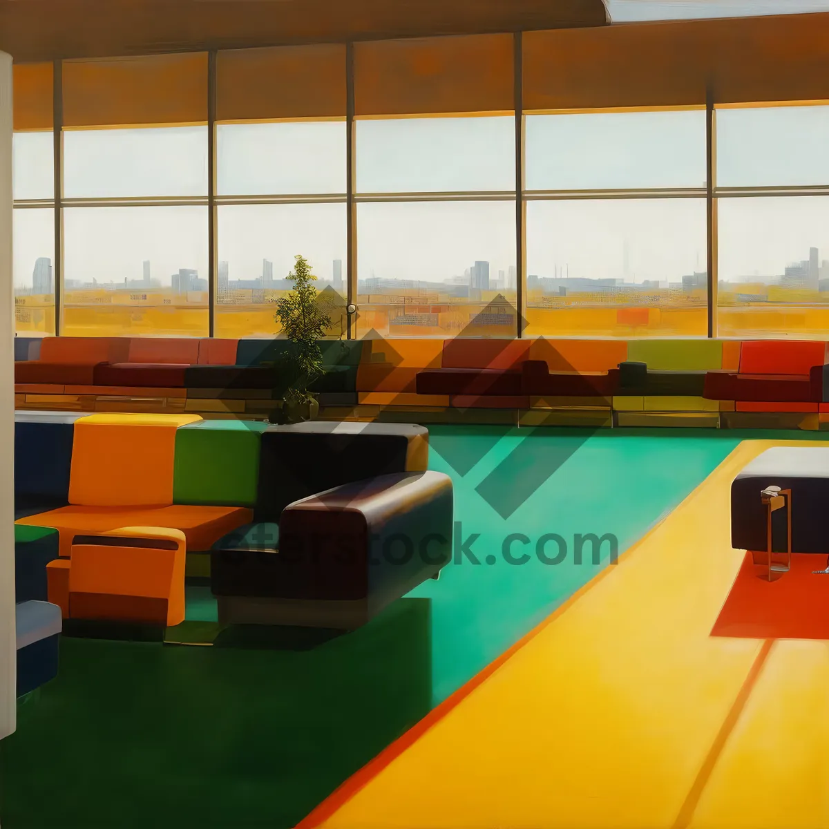 Picture of Modern, cozy classroom with stylish furniture