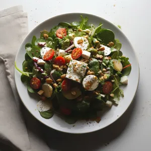 Delicious Vegetable Salad with Fresh Tomato and Pepper