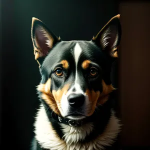 Adorable Border Collie Shepherd Puppy with Brown and Black Fur.