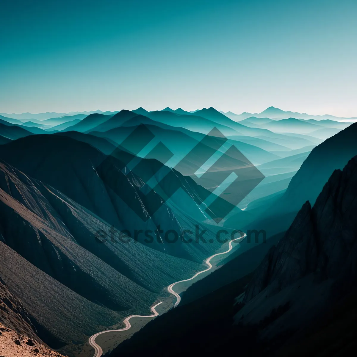 Picture of Majestic Mountain Range Amidst Pristine Glacier Lake