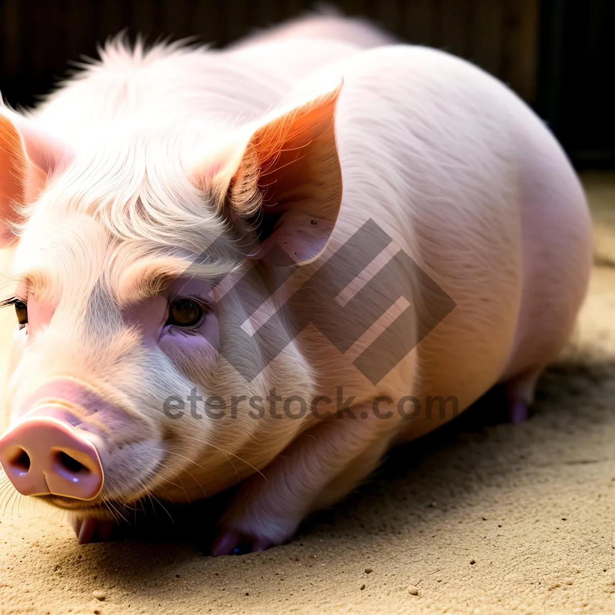 Picture of Adorable Piglet on the Farm