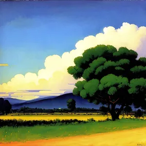 Colorful Rapeseed Field Under Sunny Sky