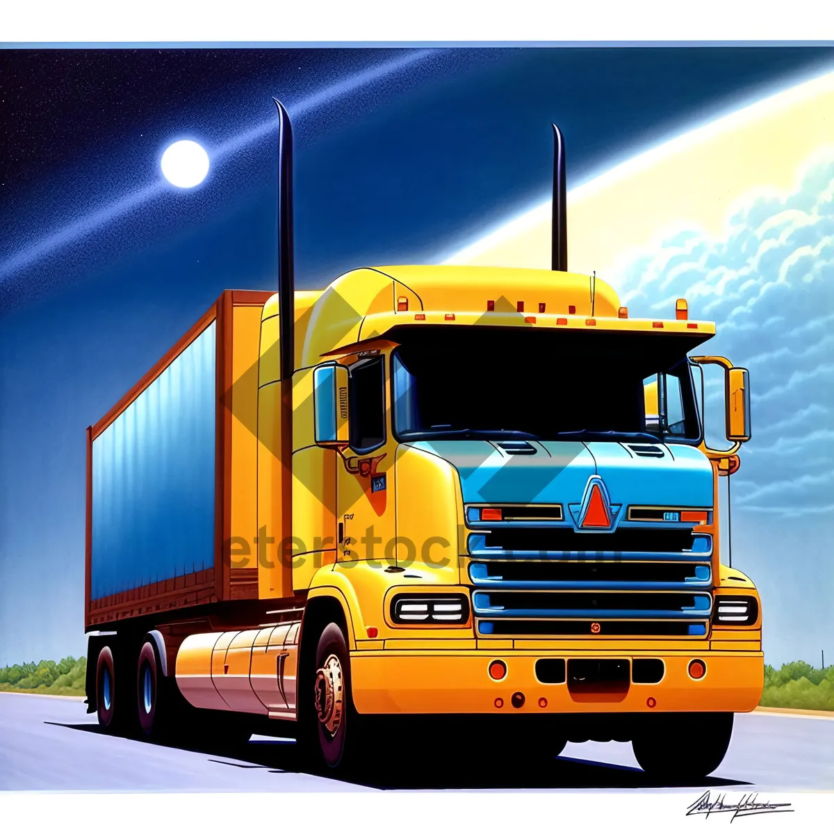 Picture of Highway Haul: Fast and Efficient Trailer Truck Transportation