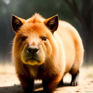 Adorable Baby Wild Boar Piglet in Brown Fur