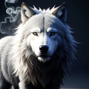 White Wolf Portrait: Majestic Canine with Purebred Splendor