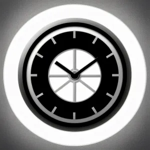 Modern Black Shiny Round Wall Clock Icon