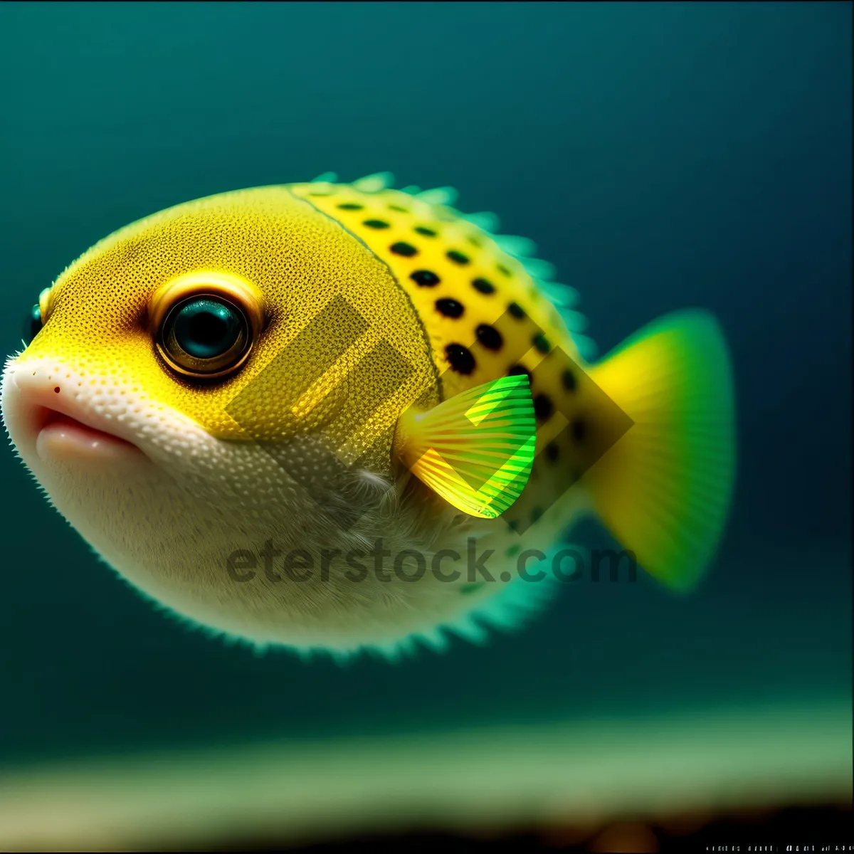 Picture of Pufferfish in Colorful Underwater Reef