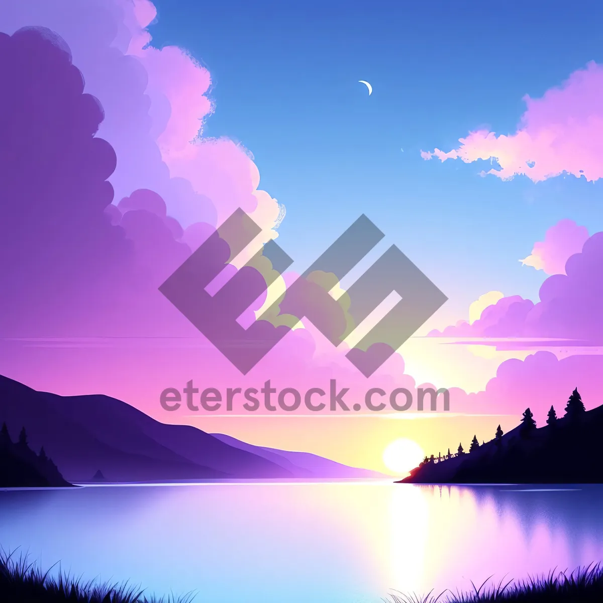 Picture of Radiant Summer Sky Over Serene Landscape