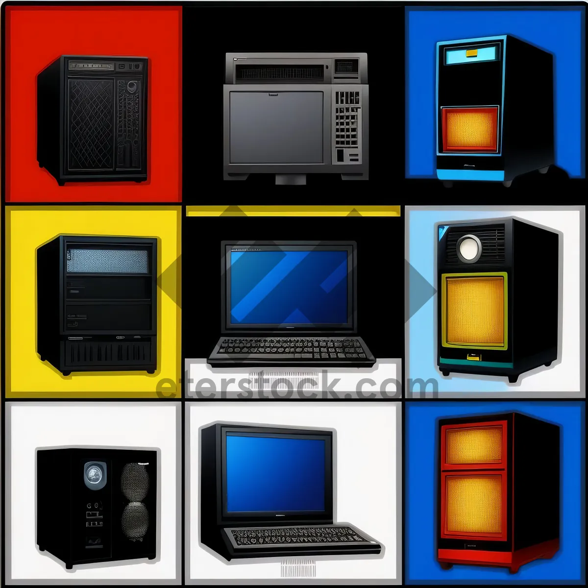 Picture of Black Glossy Web Business Icon Set