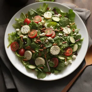 Fresh and Healthy Vegetable Salad with Tasty Dressing
