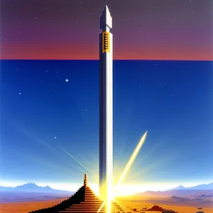Rocket Sunset - Sky's Fiery Voyage