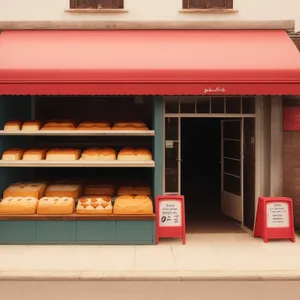 Bakery Shop Entrance Door with Unique Architecture