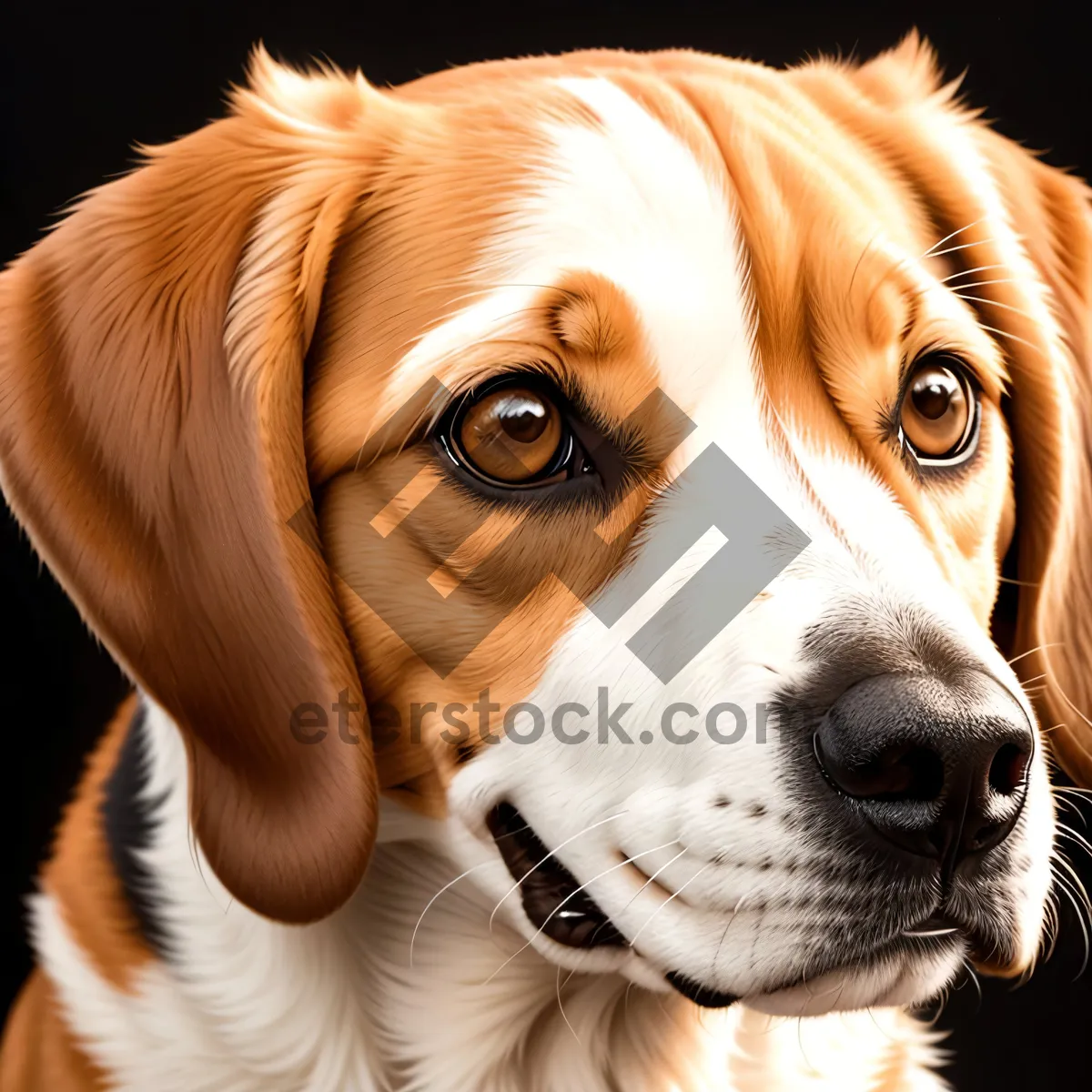 Picture of Adorable Beagle Puppy - Purebred Canine with Cute Brown Fur