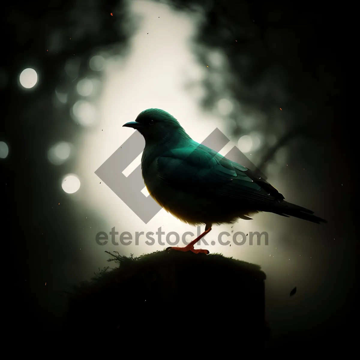 Picture of Indigo Bunting perched on tree branch