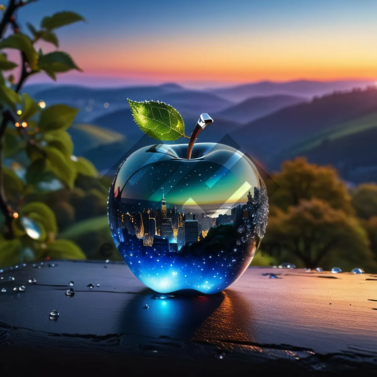 Picture of Glass Globe Vase Structure on World Ball Planet