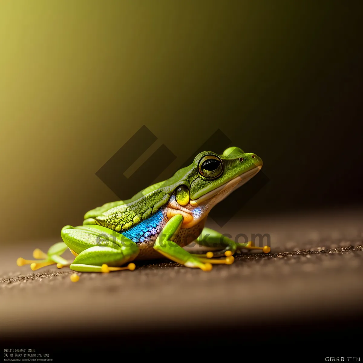 Picture of Eyed Tree Frog: Wild Abstraction of Orange-eyed Amphibian