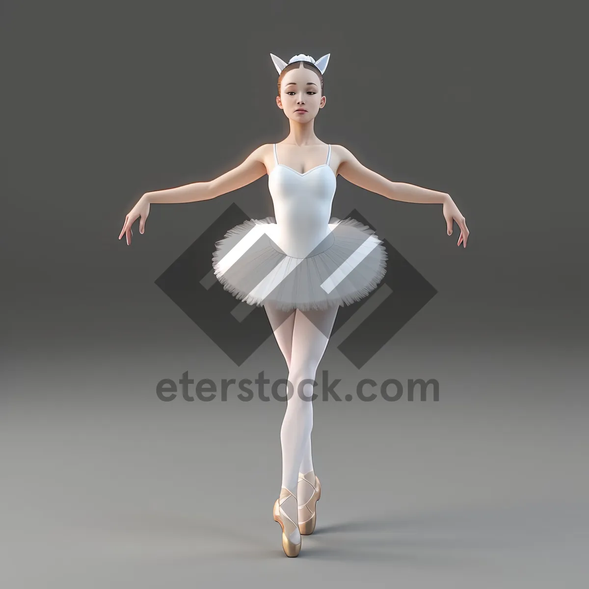 Picture of Graceful Ballerina Leaping in Artistic Ballet Performance