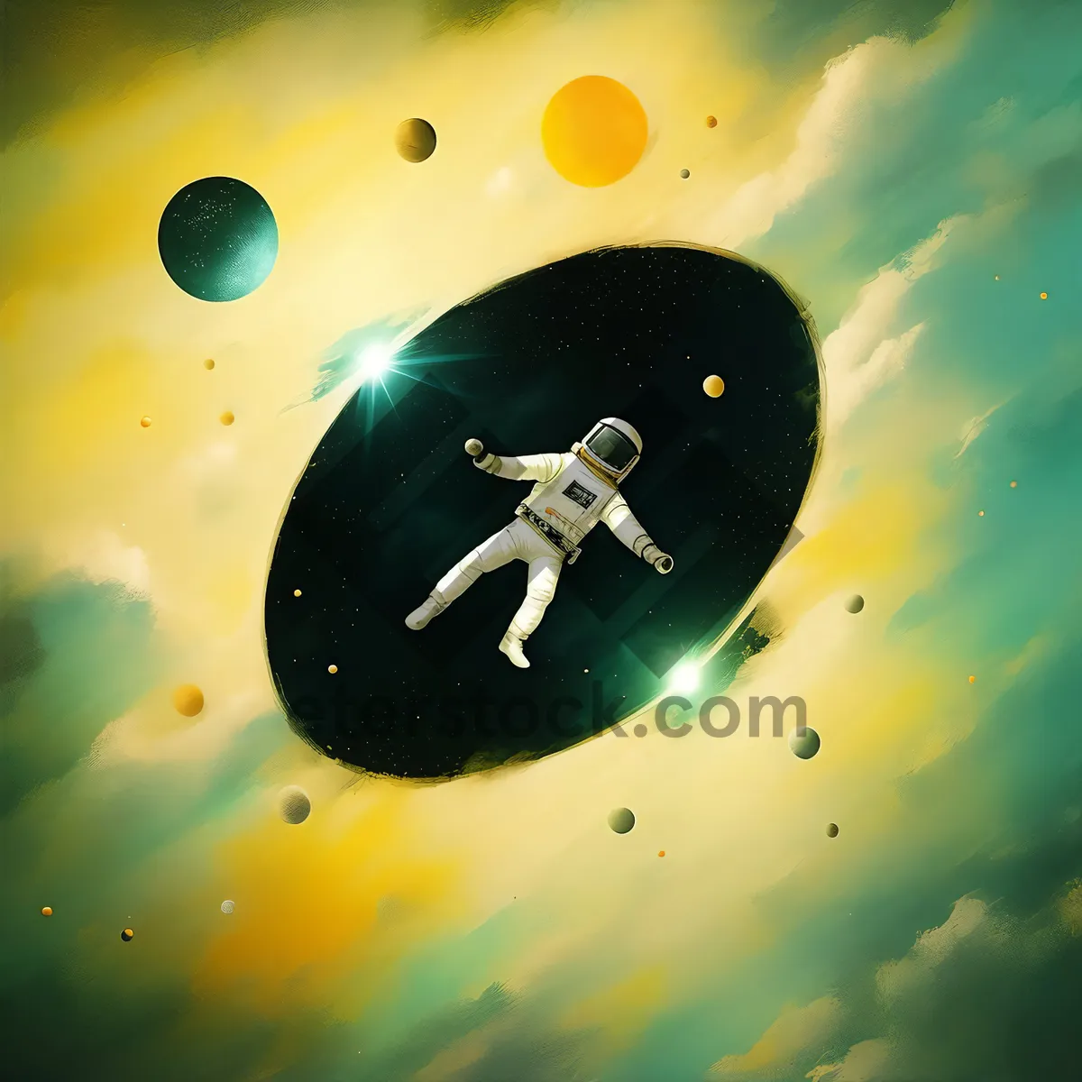 Picture of Galactic Surfer in Moonlight Starlight Galaxy Swimming