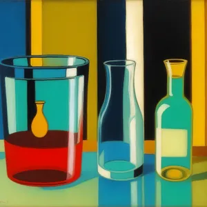 Transparent glass beaker with vodka - laboratory experiment