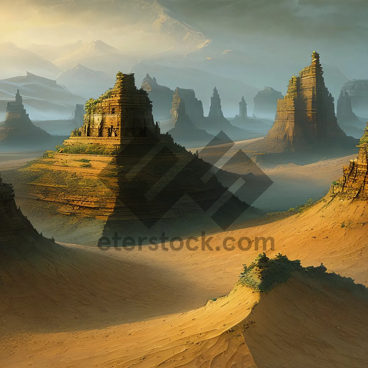 Picture of Sandstone Shrine in Majestic Desert Landscape