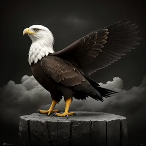 Bald Eagle's Majestic Wings Soar in Wild