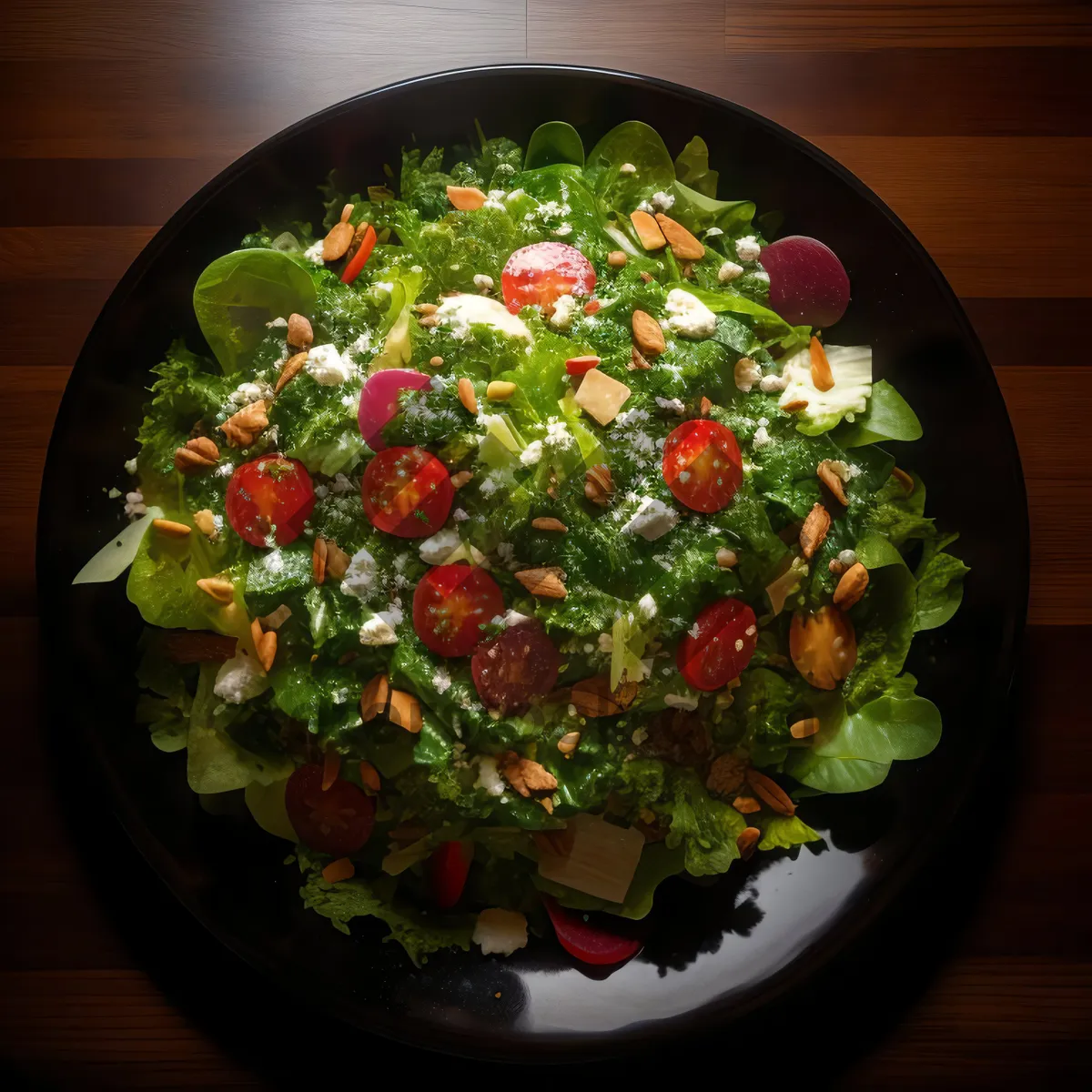 Picture of Fresh Vegetable Salad with Berry Dressing.