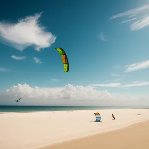 Sunny Tropical Beach Landscape Vacation Paradise View
