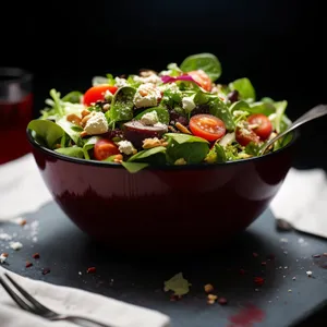 Fresh Vegetable Salad with Peppers and Tomatoes
