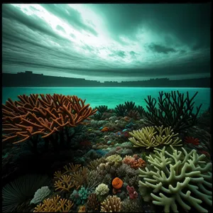 Colorful Marine Life at Underwater Coral Reef