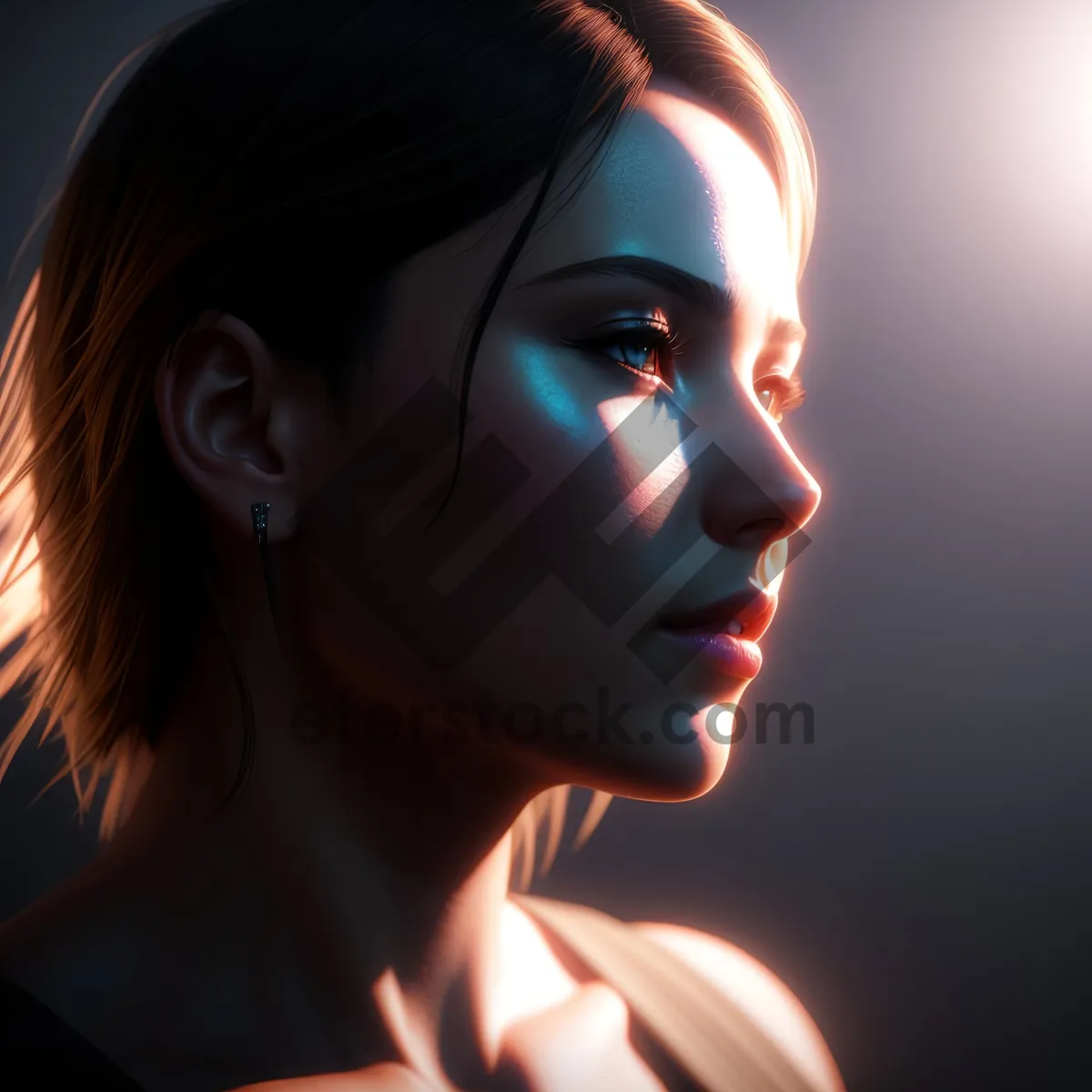 Picture of Stunning Close-Up Portrait of a Beautiful Lady