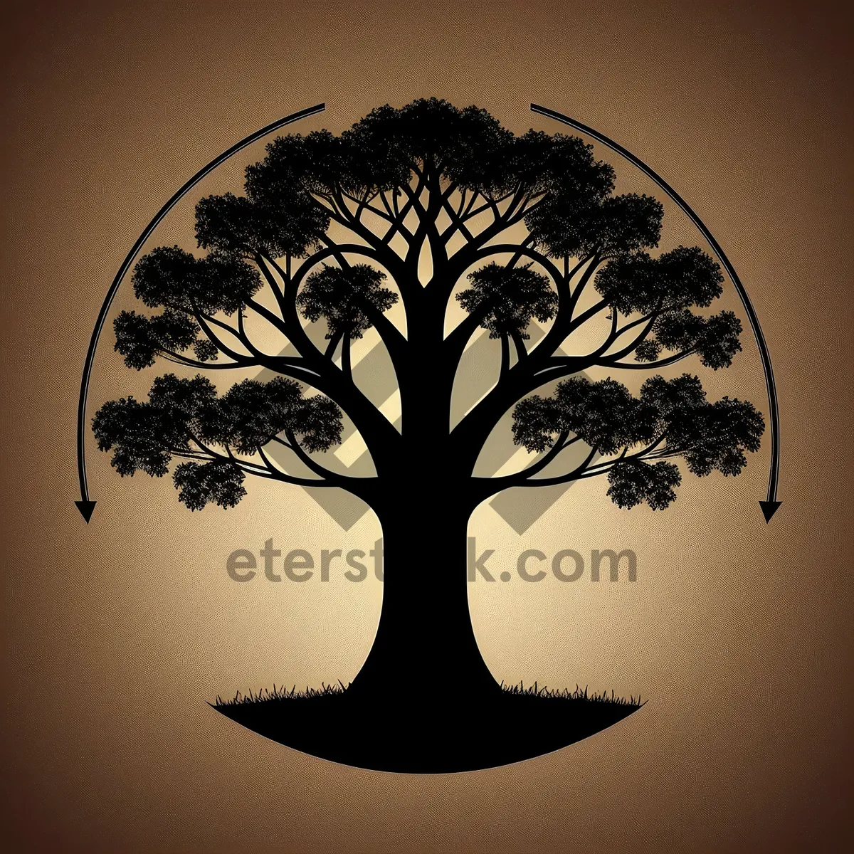 Picture of Vintage Floral Tree Silhouette Decoration