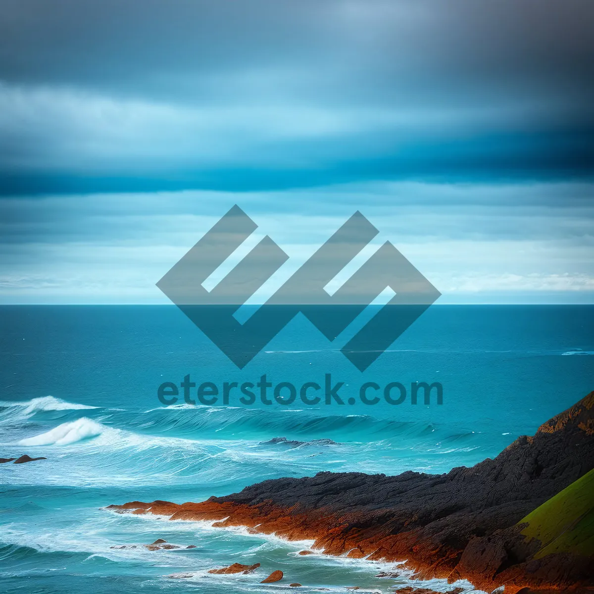 Picture of Turquoise Paradise Beach: Serene Waves caress Sun-kissed Shoreline