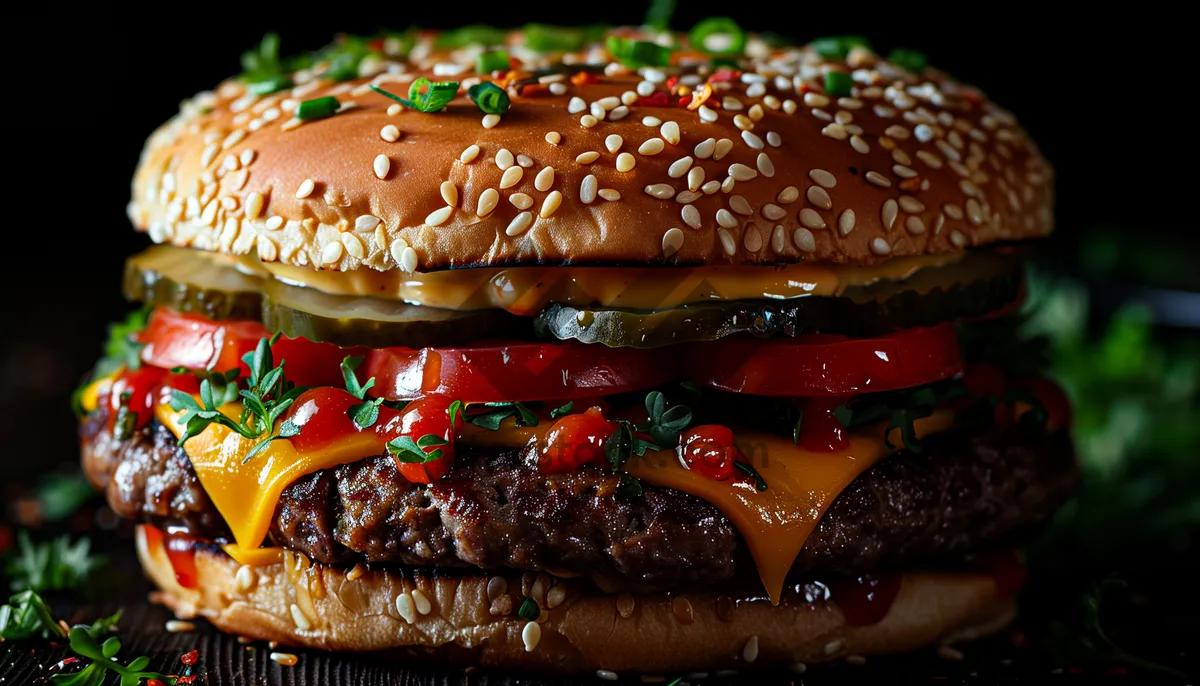 Picture of Grilled cheese and tomato sandwich on sesame bun