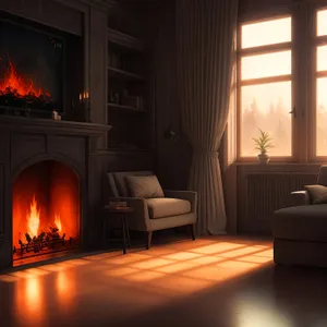 Fiery Hearth: Warmth and Ambiance in the Darkness