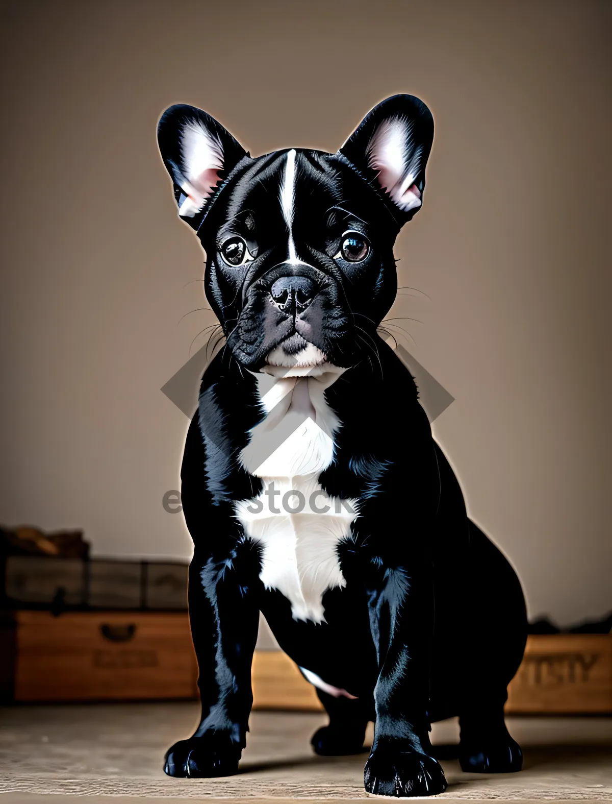 Picture of Playful Bulldog Terrier - Adorable Studio Portrait.